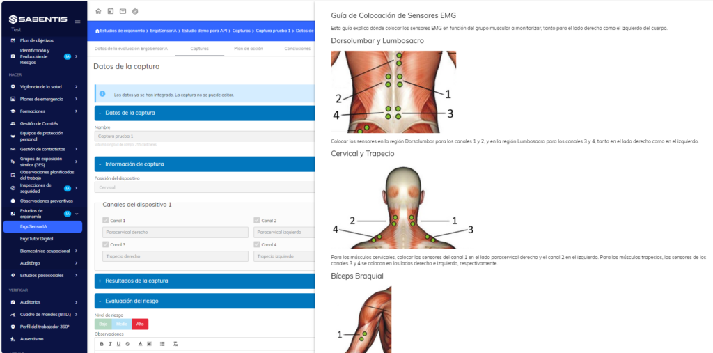 Ergonomic analysis with ErgoSensorIA