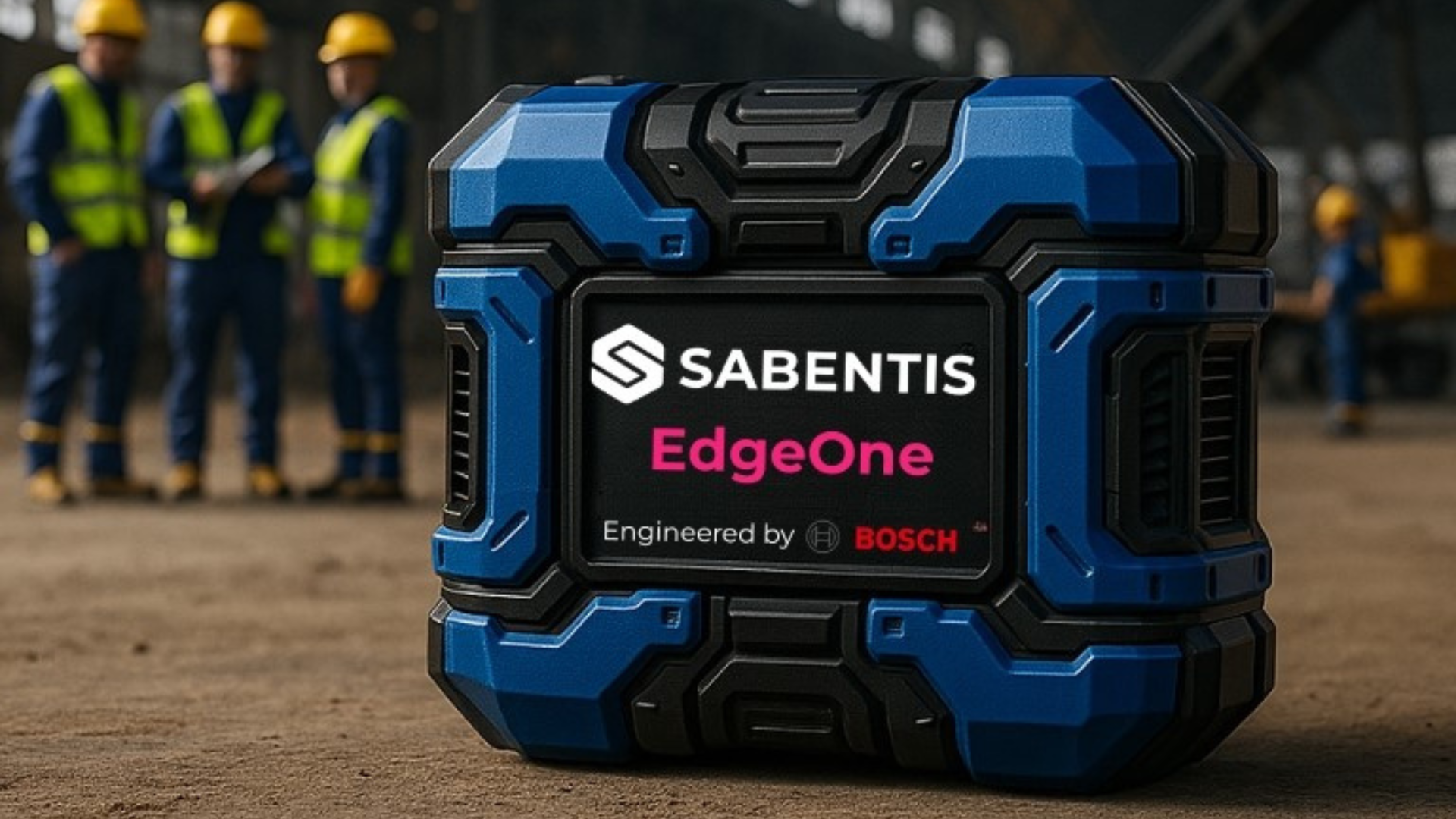EdgeONE device by Sabentis at an industrial site, used to improve safety with real-time data