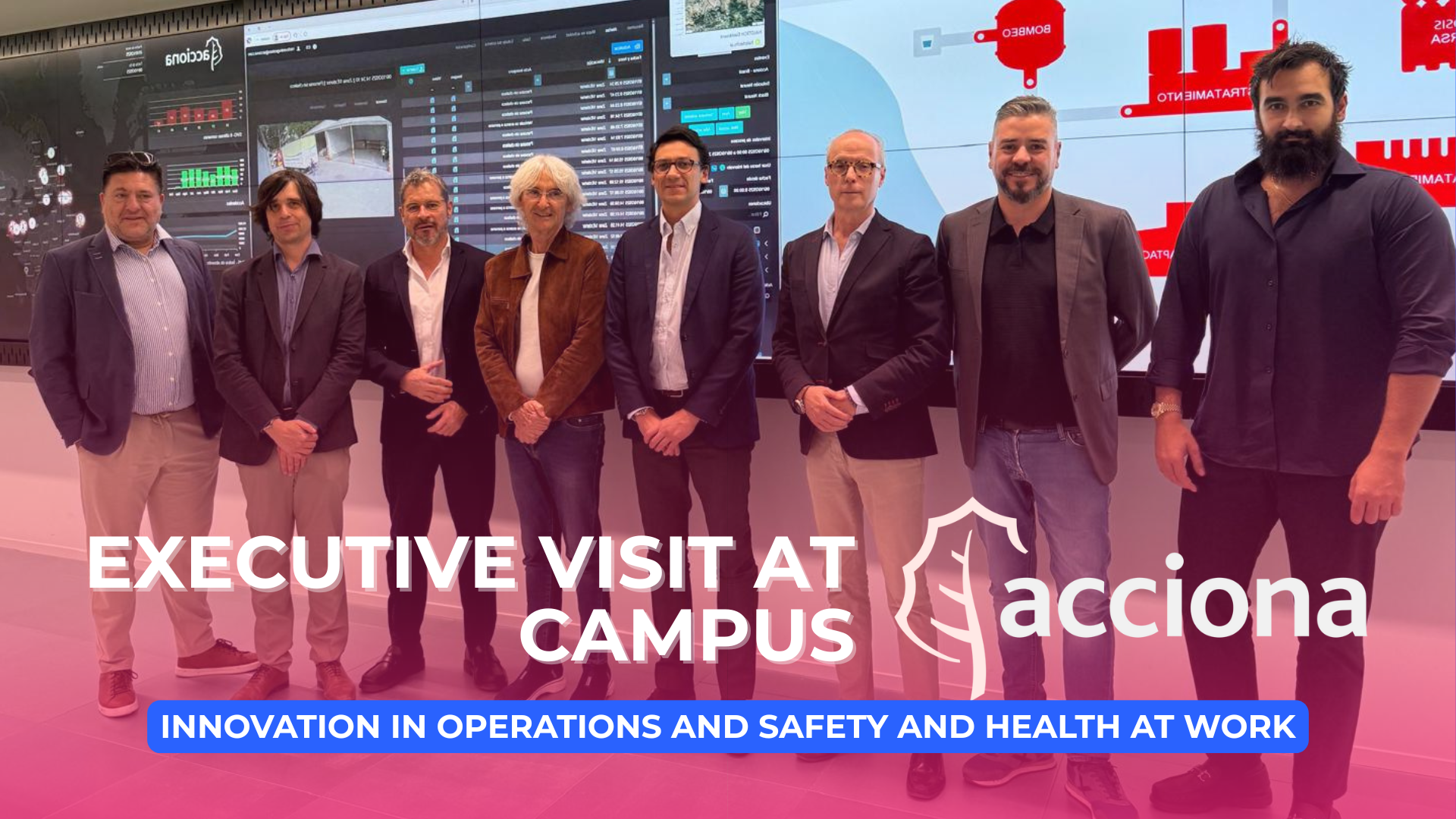 Colmena Seguros visit to ACCIONA Campus Control Center for innovation in occupational health