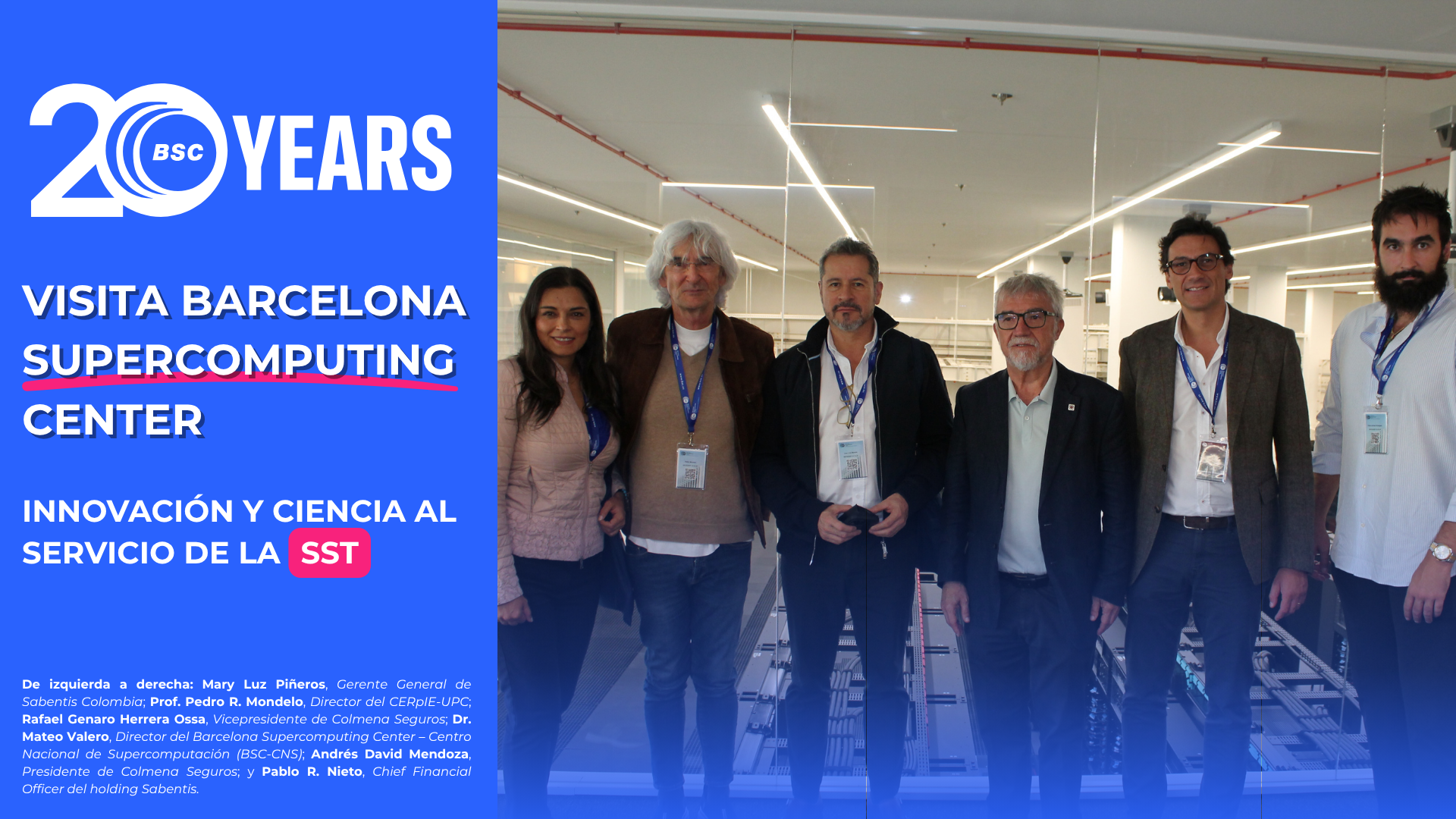 Visita de Colmena Seguros al Barcelona Supercomputing Center sobre innovación en salud laboral