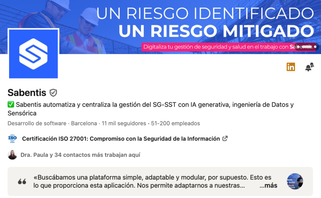 Perfil de LinkedIn de Pablo R. Nieto, CFO de Sabentis, con enfoque en finanzas, gestión y liderazgo