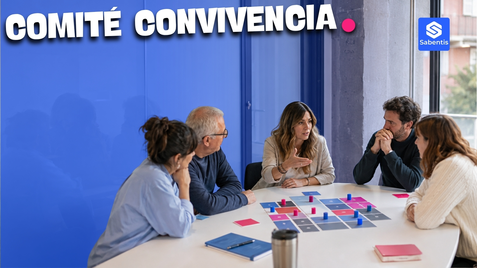 Integrantes de un comité de convivencia laboral reunidos en igualdad alrededor de una mesa redonda