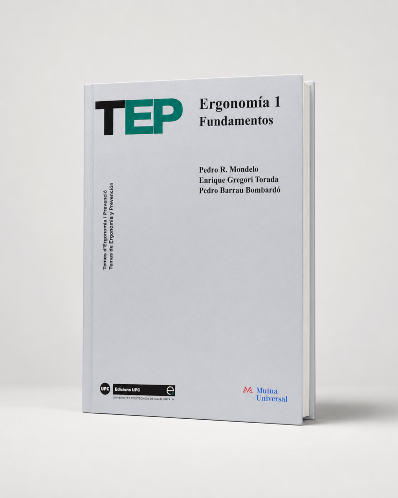 Primera edición de Ergonomía 1. Fundamentos, publicada por Pedro R. Mondelo, Enrique Gregori y Pedro Barrau en 1994