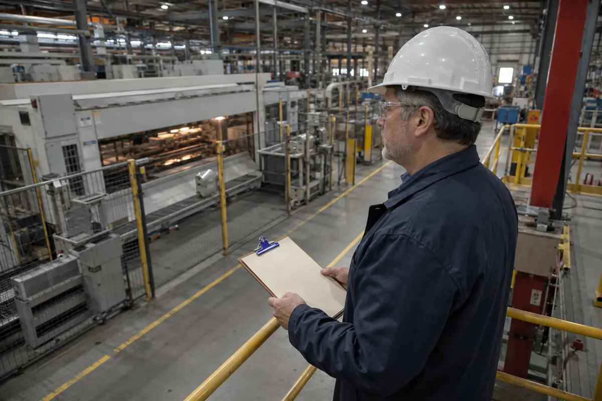 Supervisor revisa un registro de seguridad en una planta de Estados Unidos, imagen sobre la OSHA.