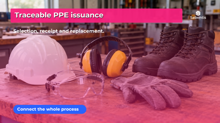PPE issue management with software: linking selection, receipt and replacement