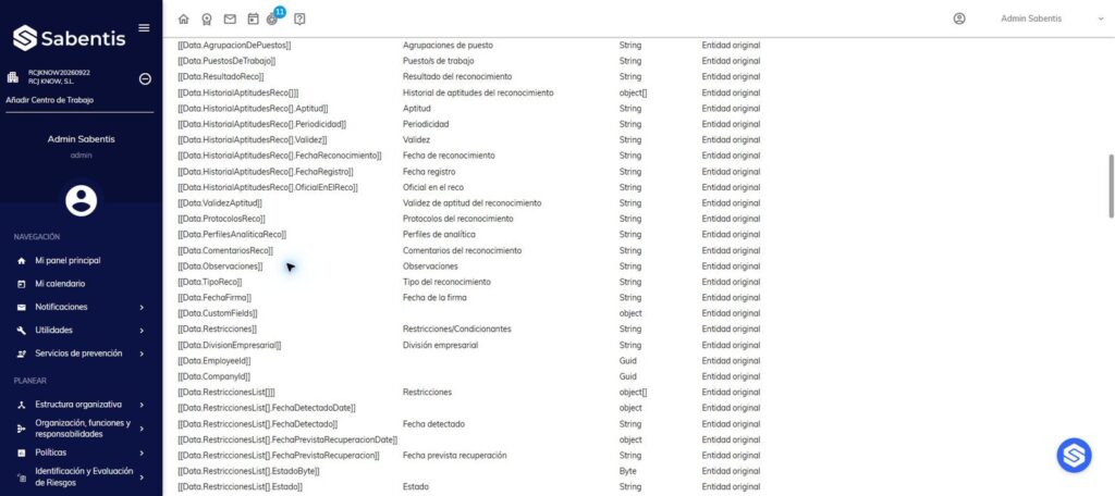 Campo Observaciones del reconocimiento disponible en las plantillas de certificados de aptitud en Sabentis Prime.
